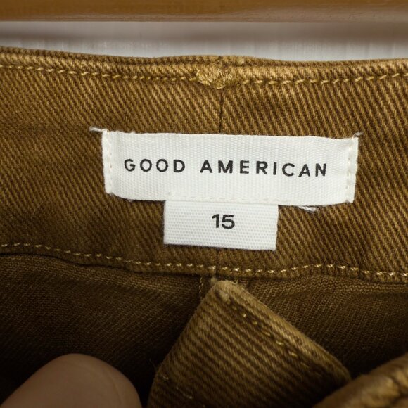 GOOD AMERICANS Good High-Rise Stretch Cigarette-Leg Slim Bronze Jeans Size 15 - Picture 6 of 10